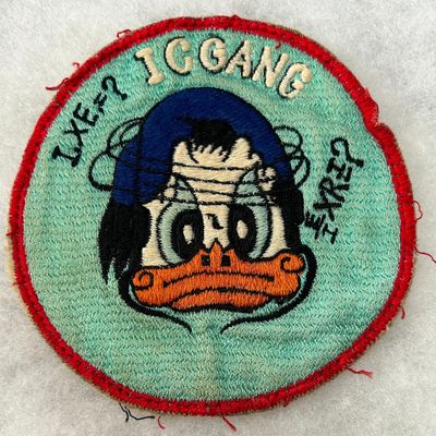 Sale Photo Thumbnail #485: WWII U.S. Navy "I C Gang" Donald Duck Patch Interior Communications Gang Patch
