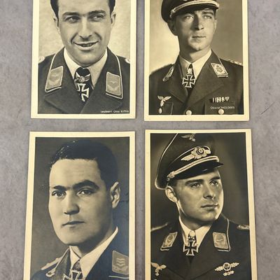 Sale Photo Thumbnail #261: WWII German Luftwaffe Knight's Cross Recipient Real Photo Postcards by Hoffmann Munich