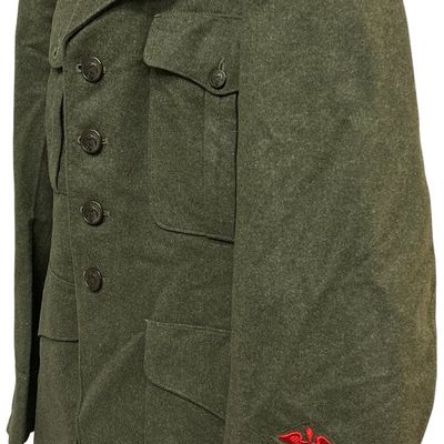 Sale Photo Thumbnail #344: WWII USMC Identified Enlisted Man Service Coat with 3rd Marine Air Wing and Aviation Machinist's Mate Cuff Striker Insignia