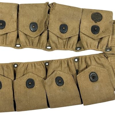 Sale Photo Thumbnail #230: WWI US Army M1910 Cartridge Belt by Russell Mfg Co Dated 1917