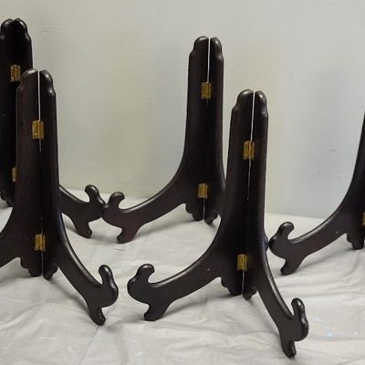 Sale Photo Thumbnail #3: solid mahogany 12" tall art display stand 5 x bid