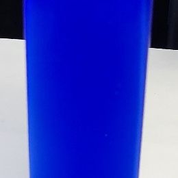 Sale Photo Thumbnail #6: vtg Italian opaline cased glass cobalt rectangle vase