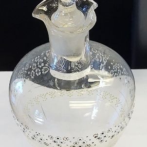 Sale Photo Thumbnail #7: antique bohemian enamel art glass bottle w/stopper