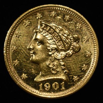 Sale Photo Thumbnail #442: 1901 $2.5 LIBERTY GOLD GEM BU PL