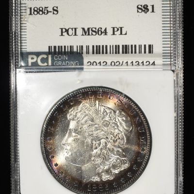 Sale Photo Thumbnail #203: 1885-S MORGAN DOLLAR PCI CH/GEM BU PL