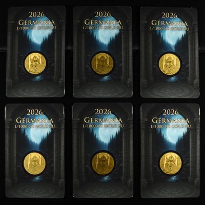 Sale Photo Thumbnail #428: (6) 2026 GERMANIA 1/1000 OZ GOLD BU