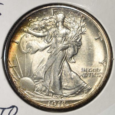 Sale Photo Thumbnail #164: 1918-S WALKING LIBERTY HALF DOLLAR CH TO GEM BU