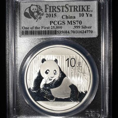 Sale Photo Thumbnail #19: 2015 CHINA $10Y SILVER PANDA PCGS MS70