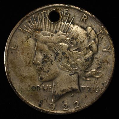 Sale Photo Thumbnail #91: 1922-D PEACE DOLLAR W/HOLE