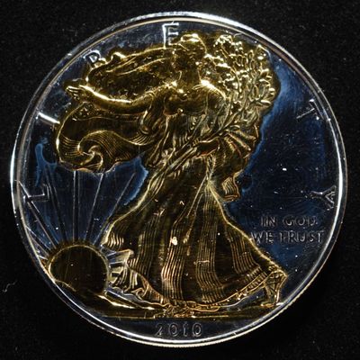 Sale Photo Thumbnail #116: 2010 AMERICAN SILVER EAGLE W/GOLD PLATING