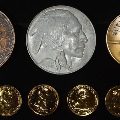 Sale Photo Thumbnail #330: (9) MISC TOKENS AND MEDALS