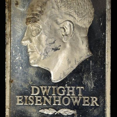Sale Photo Thumbnail #422: DWIGHT EISENHOWER 5000 GRAINS 92.5% SILVER BAR