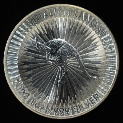 Sale Photo Thumbnail #398: AUSTRALIAN KANGAROO 1 OZ .999 SILVER ROUND