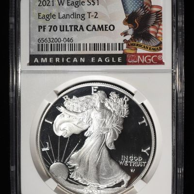 Sale Photo Thumbnail #15: 2021-W T-2 PROOF SILVER EAGLE NGC PF70 ULTRA CAMEO