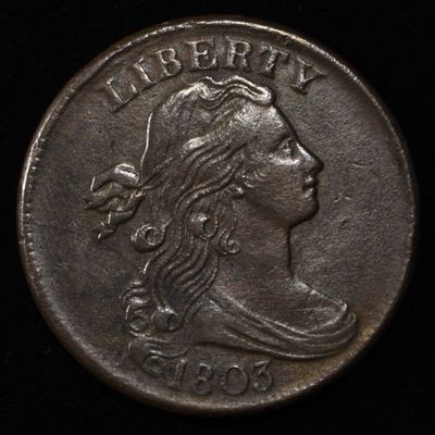 Sale Photo Thumbnail #352: 1803 DRAPED BUST LARGE CENT CH AU/UNC