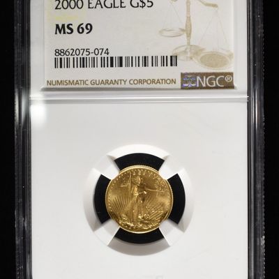 Sale Photo Thumbnail #433: 2000 $5 GOLD EAGLE NGC MS69