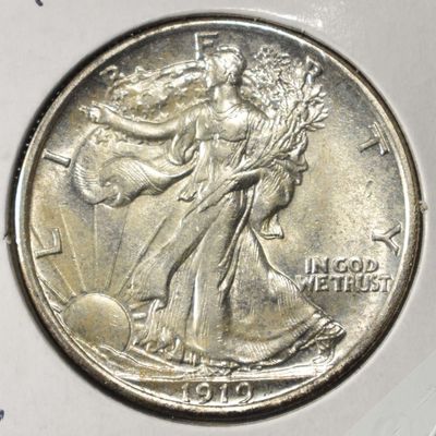 Sale Photo Thumbnail #166: 1919 WALKING LIBERTY HALF DOLLAR CH BU