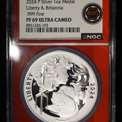 Sale Photo Thumbnail #22: 2024-P SILVER LIBERTY & BRITANNIA NGC PF69 UCAM
