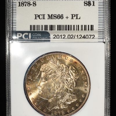 Sale Photo Thumbnail #187: 1878-S MORGAN DOLLAR PCI SUPERB GEM BU PL