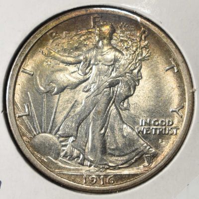 Sale Photo Thumbnail #160: 1916-D WALKING LIBERTY HALF DOLLAR CH BU