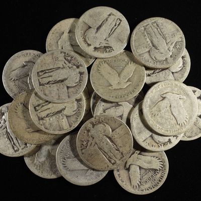 Sale Photo Thumbnail #134: (20) STANDING LIBERTY QUARTERS