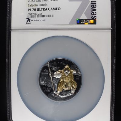 Sale Photo Thumbnail #410: 2022 GILT $20 PALAU PALADIN PANDA NGC PF70 UCAM