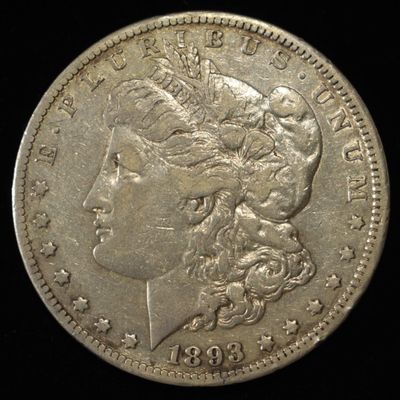 Sale Photo Thumbnail #220: 1893-CC MORGAN DOLLAR VF/XF