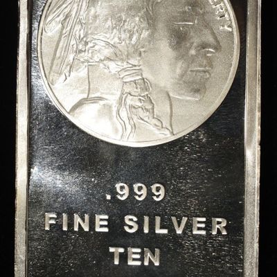 Sale Photo Thumbnail #419: BUFFALO 10 OZ .999 SILVER BAR