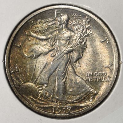 Sale Photo Thumbnail #161: 1917 WALKING LIBERTY HALF DOLLAR CH BU