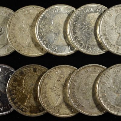 Sale Photo Thumbnail #145: (10) 25C CANADIAN 80% SILVER