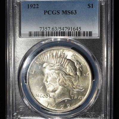 Sale Photo Thumbnail #11: 1922 PEACE DOLLAR PCGS MS63