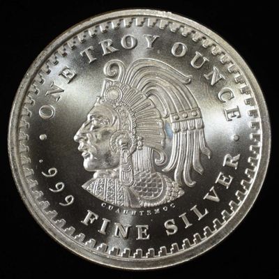 Sale Photo Thumbnail #401: CUAUHTEMOC 1 OZ .999 SILVER ROUND