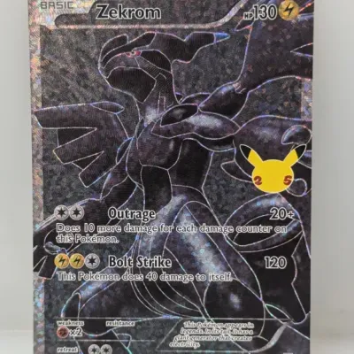 Sale Photo Thumbnail #353: Pokémon Zekrom full art promo card from the 25th Anniversary Celebrations set, featuring full textured foil treatment.