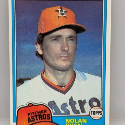 Sale Photo Thumbnail #743: 1981 Topps Nolan Ryan Houston Astros baseball card #240 in well-preserved vintage condition.