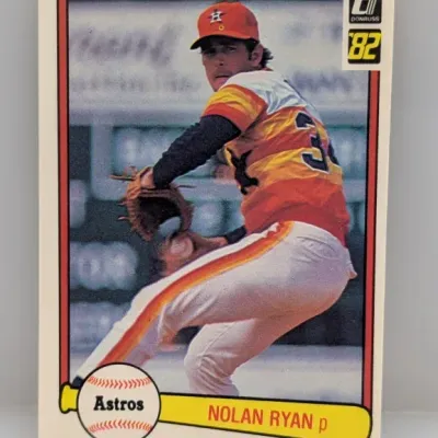 Sale Photo Thumbnail #751: 1982 Donruss Nolan Ryan baseball card (#159), featuring him in a Houston Astros uniform.