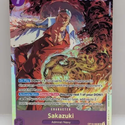 Sale Photo Thumbnail #604: One Piece Card Game Sakazuki SR parallel art card, number OP06-065.