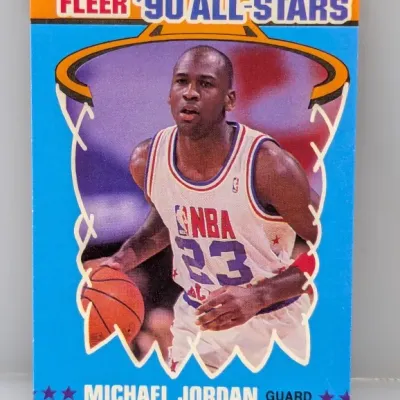 Sale Photo Thumbnail #532: 1990 Fleer '90 All-Stars Michael Jordan trading card #1 in good condition.