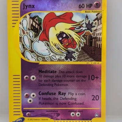 Sale Photo Thumbnail #177: 2002 Pokémon e-Reader series Jynx trading card (#18/147) illustrated by Hisao Nakamura.