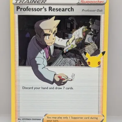Sale Photo Thumbnail #181: 2021 Pokémon Celebrations 25th Anniversary Professor's Research (Professor Oak) card #023/025 in near-mint condition.