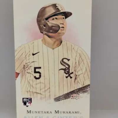 Sale Photo Thumbnail #243: Topps Allen & Ginter Munetaka Murakami rookie baseball card featuring a classic painted portrait illustration in excellent condition.