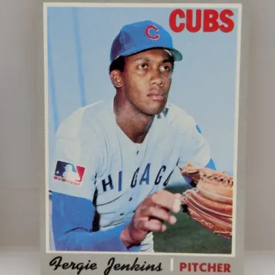 Sale Photo Thumbnail #531: 1970 Topps Fergie Jenkins Chicago Cubs baseball card (#61), in good condition with minor corner wear.