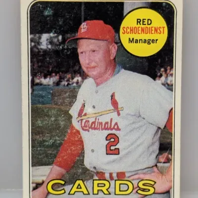 Sale Photo Thumbnail #573: 1971 Topps Red Schoendienst #331 baseball card featuring the St. Louis Cardinals manager.