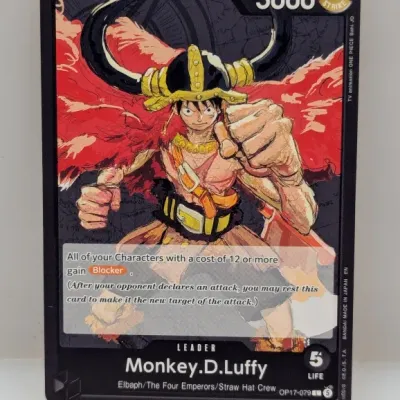 Sale Photo Thumbnail #637: One Piece Card Game Leader card featuring Monkey.D.Luffy (OP17-079 L). The card appears to be in excellent condition.