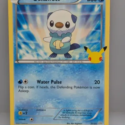 Sale Photo Thumbnail #722: 2021 Pokémon Oshawott trading card from the 25th Anniversary Celebrations McDonald's collection, numbered 21/25.