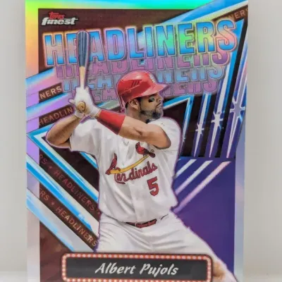 Sale Photo Thumbnail #602: Topps Finest Headliners Albert Pujols St. Louis Cardinals Refractor trading card.