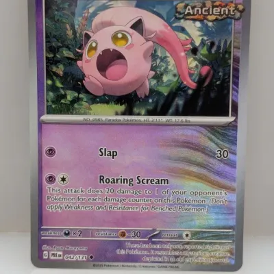 Sale Photo Thumbnail #525: Pokémon Trading Card Game Scream Tail reverse holo card, numbered 042/131 from the Prismatic Evolutions set.