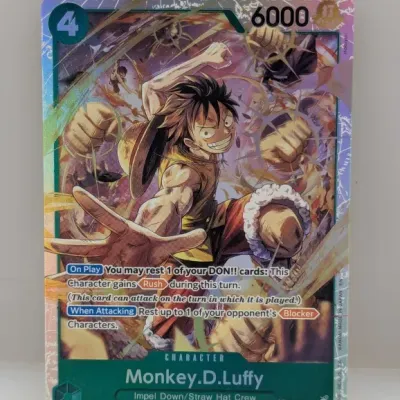 Sale Photo Thumbnail #655: One Piece Card Game Monkey.D.Luffy Super Rare alternate art trading card (ST30-012) in excellent condition.