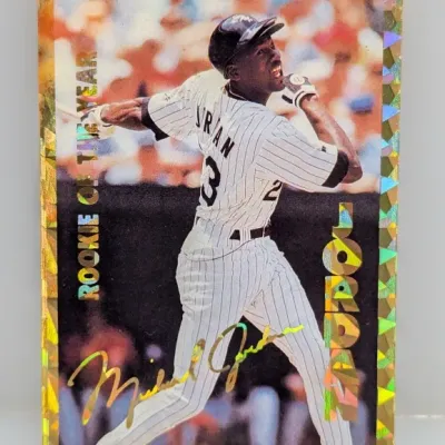 Sale Photo Thumbnail #264: 1994 Upper Deck Electric Diamond Michael Jordan #19 Rookie of the Year baseball card in crisp, well-preserved condition.
