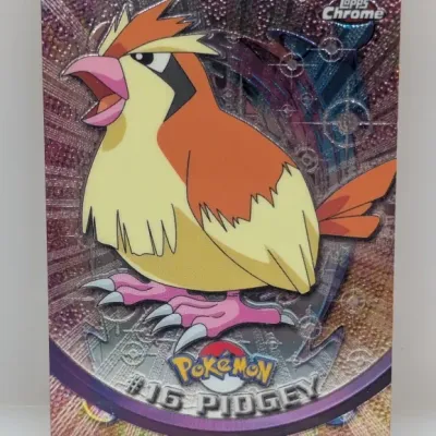 Sale Photo Thumbnail #742: Topps Chrome Pokémon trading card featuring #16 Pidgey with a holographic Spectra-Chrome finish.