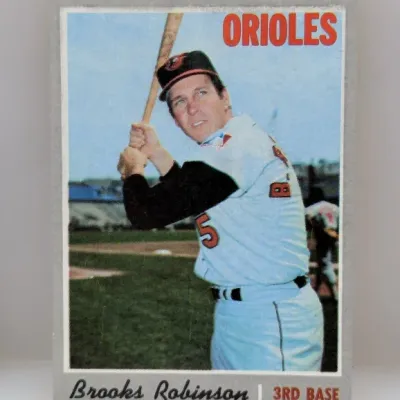 Sale Photo Thumbnail #511: 1970 Topps Brooks Robinson #230 vintage baseball trading card, featuring the Baltimore Orioles third baseman.